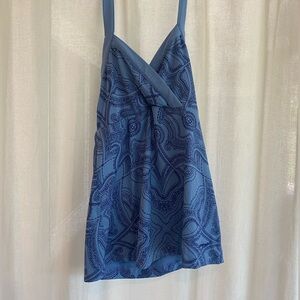 Patagonia Women’s Blue Paisley Pin-back Halter Tie Neck Tank Top